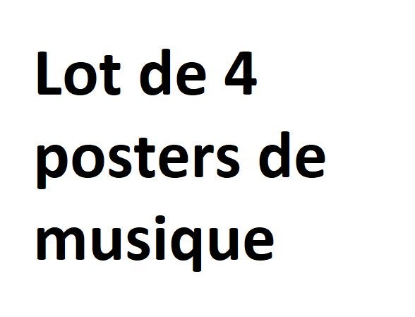 Lot de 4 posters de musique, Collections, Comme neuf, Musique, Enlèvement, Affiche ou Poster pour porte ou plus grand