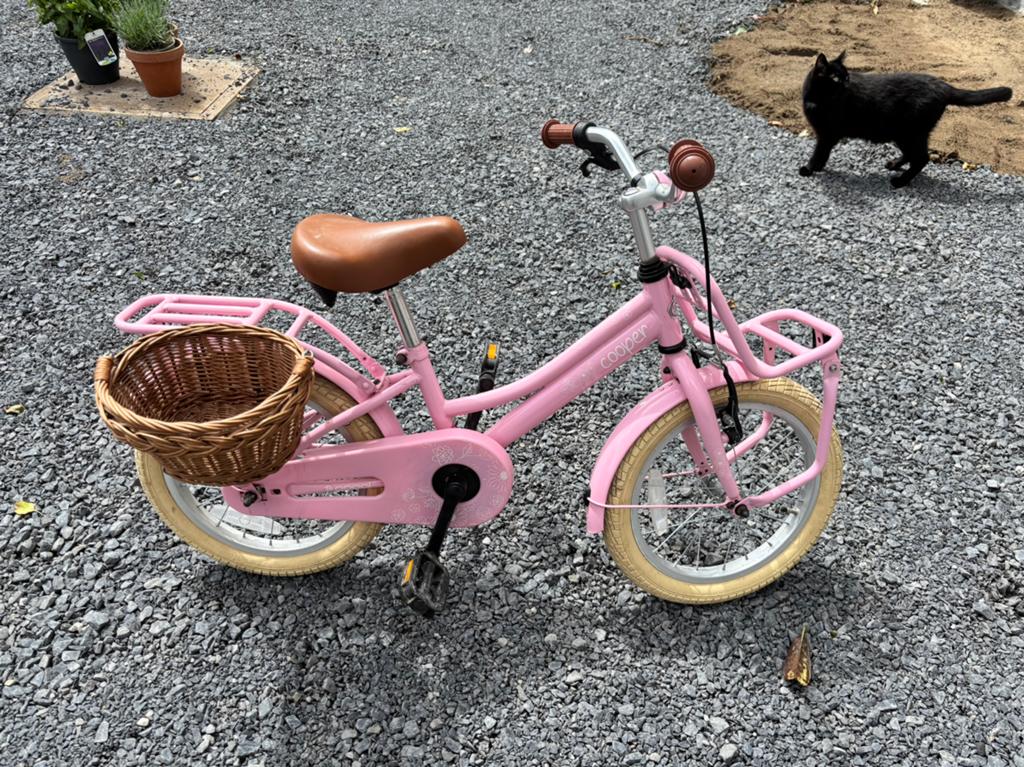Popal cooper roze kinderfiets 16inch, Fietsen en Brommers, Ophalen, Zo goed als nieuw, 16 inch, Handrem