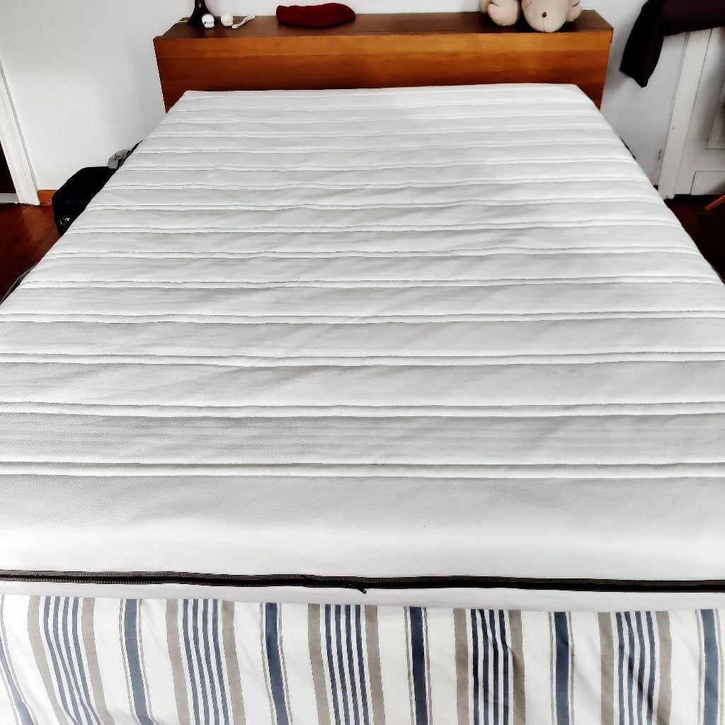 matras en lattenbodem voor student (kot/thuis), Ophalen, Tweepersoons, 140 cm, Zo goed als nieuw