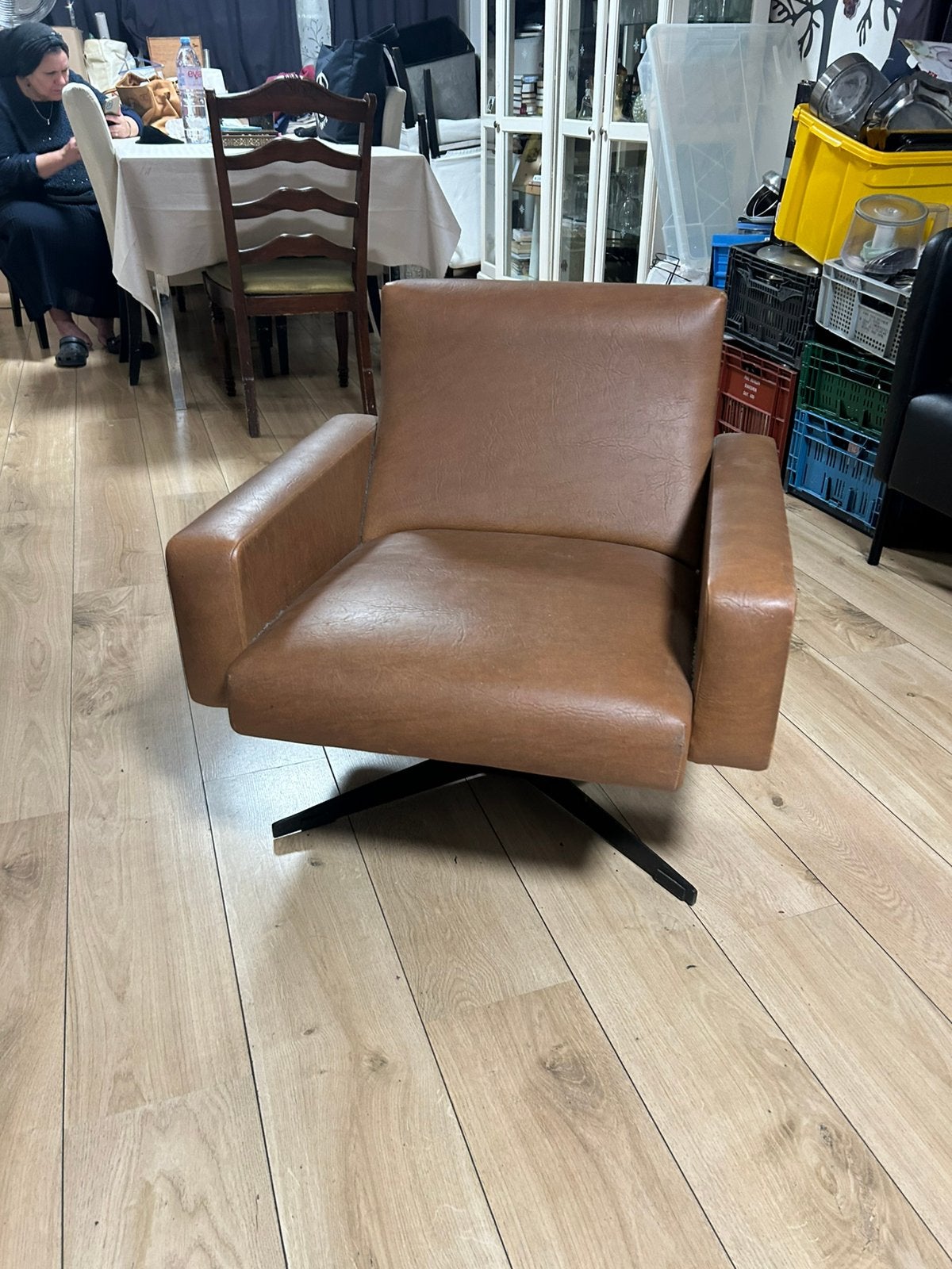 Fauteuil vintage années 70 – style scandinave / mid-century, Enlèvement, Comme neuf