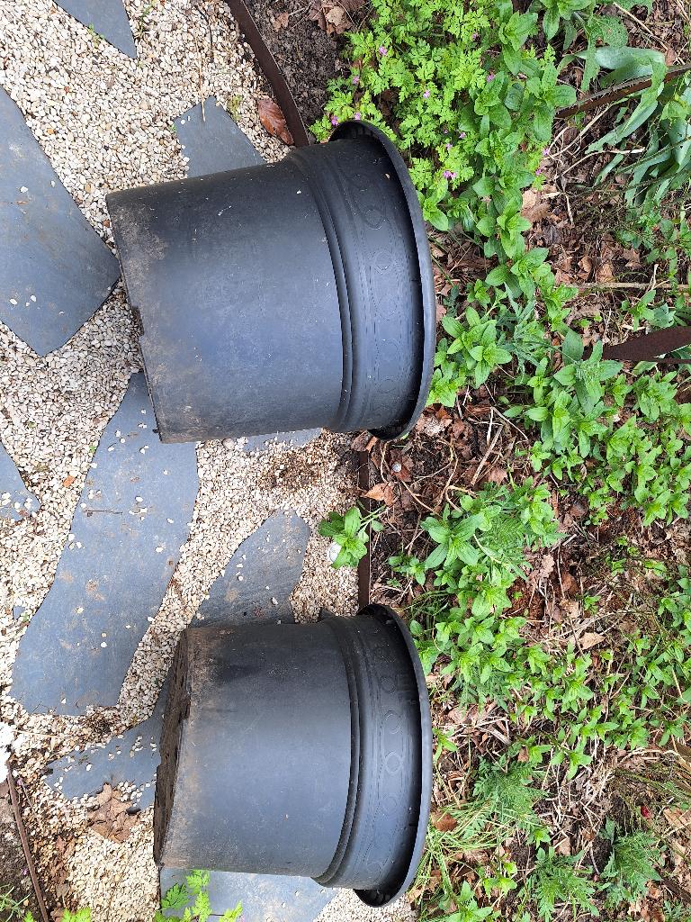 2X grand pot de fleurs 50 cm, 40 cm ou plus, 40 à 70 cm, Rond, Comme neuf