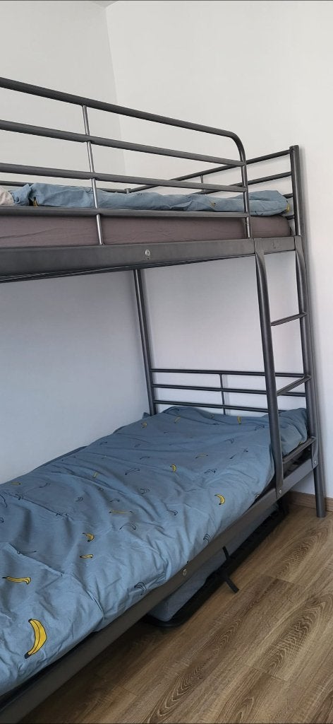 Lit superposé IKEA SVÄRTA métal, Enlèvement, Utilisé, Deux personnes, Lits superposés