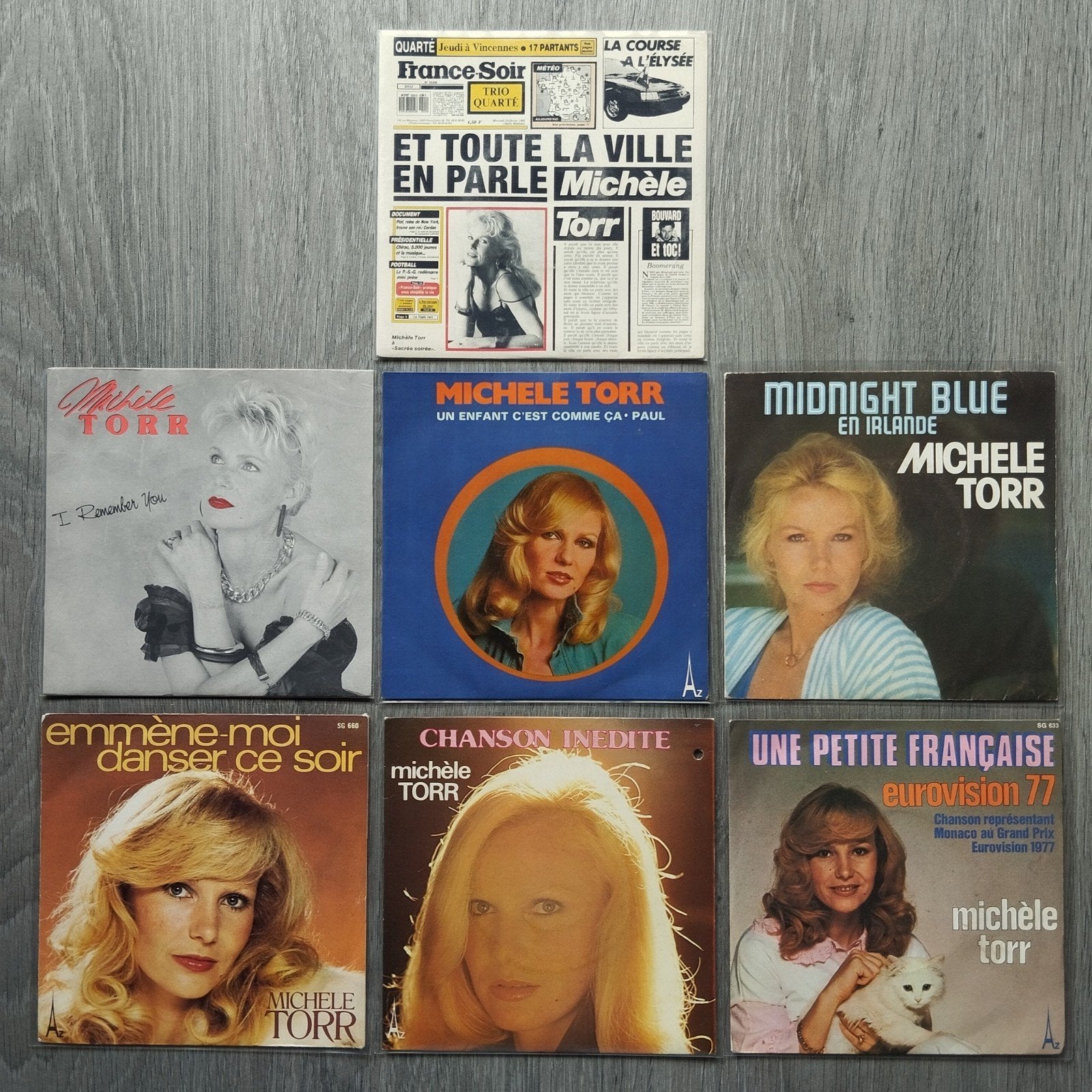 Michèle Torr: Set gebruikte 45T-schijven, Gebruikt, Verzenden, 7 inch, Single