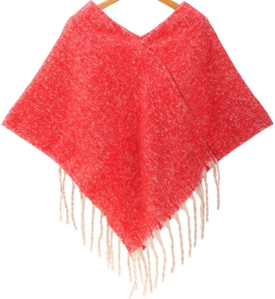Poncho d'hiver tricoté rouge taille unique pour femmes, Vêtements | Femmes, Vestes | Hiver, Enlèvement ou Envoi, Neuf, Rouge