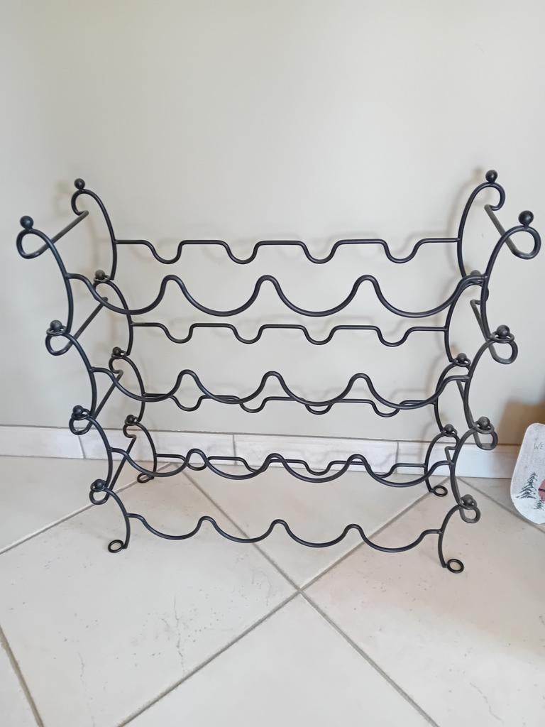 Smeedijzer wijnrek met patina 65 x 65 cm, Enlèvement