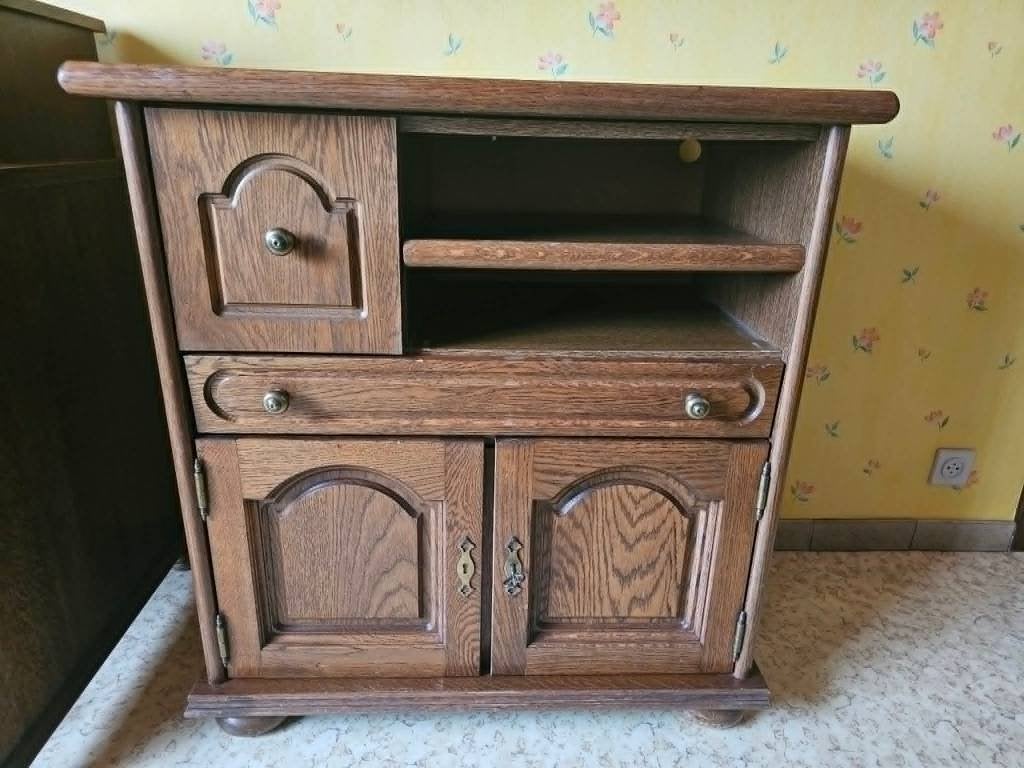 Eiken houten TV-kast, Huis en Inrichting, Kasten |Televisiemeubels, Ophalen, Gebruikt, Klassiek, Eikenhout