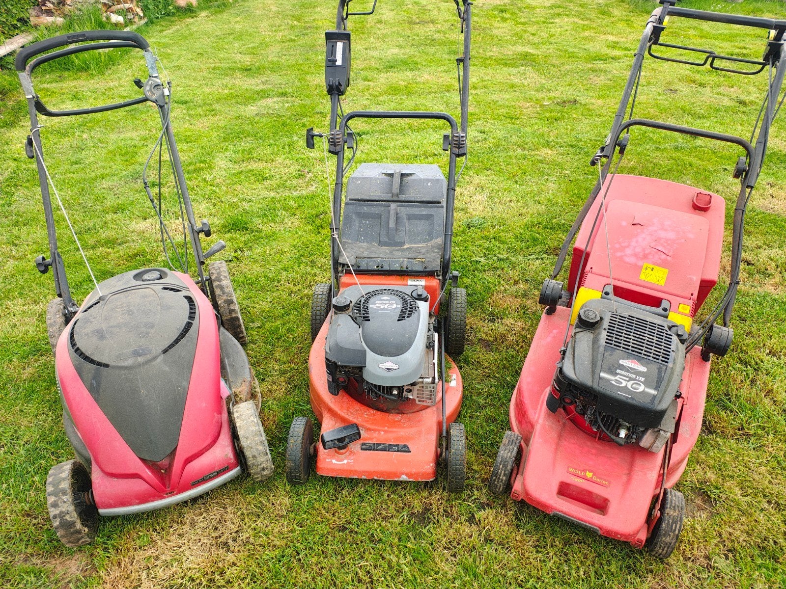 Grasmaaier, Tuin en Terras, Ophalen, Cirkelmaaier, Opvangbak, Benzine-grasmaaier