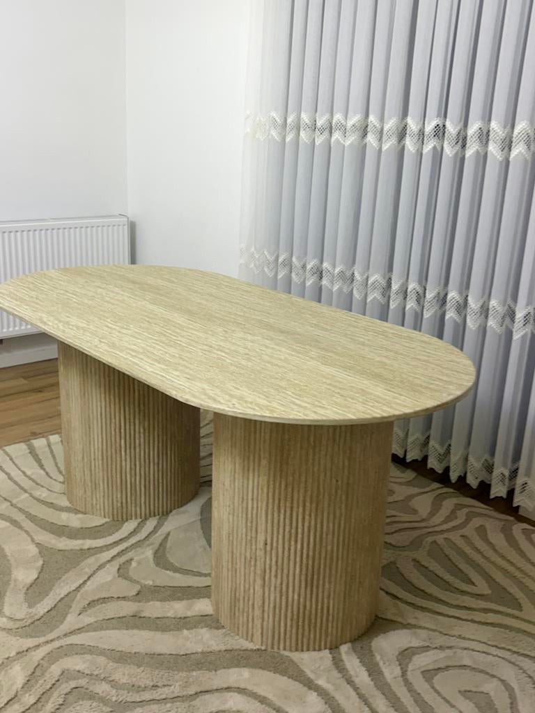 Marmer tafel beige 180cm lang 90cm breed, Ophalen, Nieuw