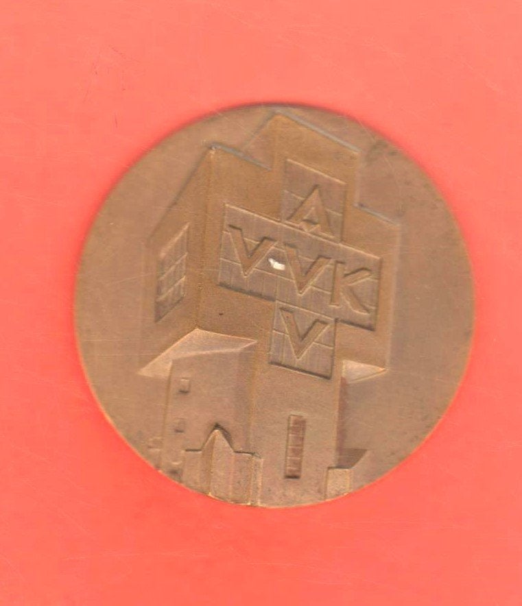 medaille " A.V.V.V.V.K. " ijzertoren - Kruiskop aktie, Verzenden, Brons