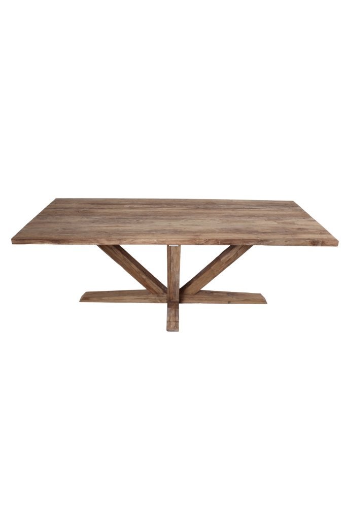 robuust stoere grove eettafel 220, Huis en Inrichting, Ophalen, Teakhout, 50 tot 100 cm, Vijf personen of meer