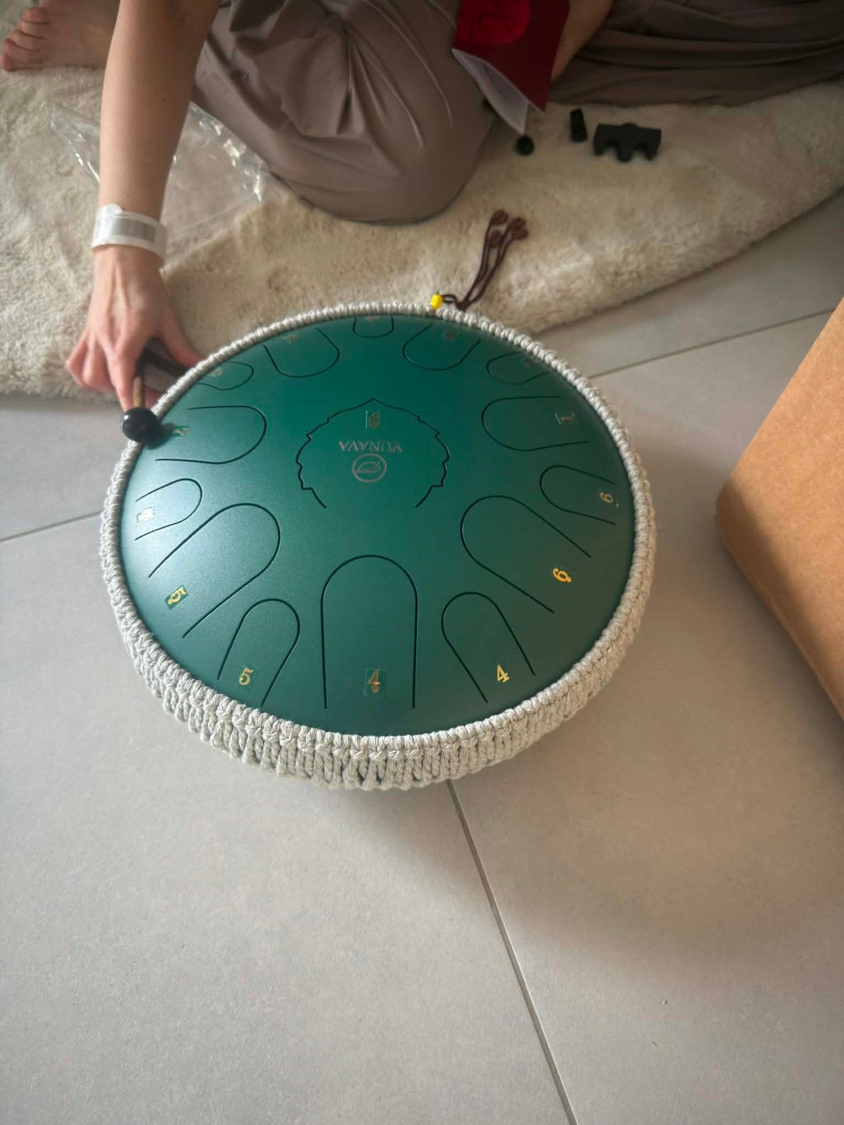 NIEUW – Yunava steel tongue drum / handpan 36cm –donkergroen, Muziek en Instrumenten, Ophalen, Nieuw