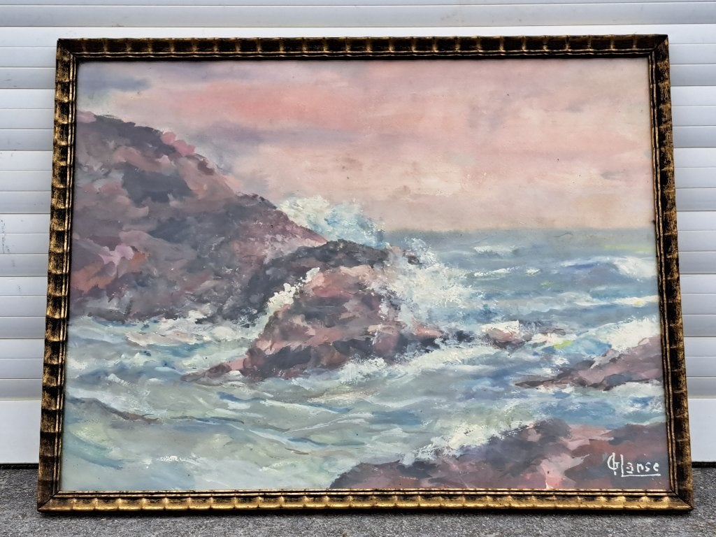 gouache signe georges hanse, Antiek en Kunst, Kunst | Schilderijen | Klassiek, Ophalen of Verzenden, Gouache