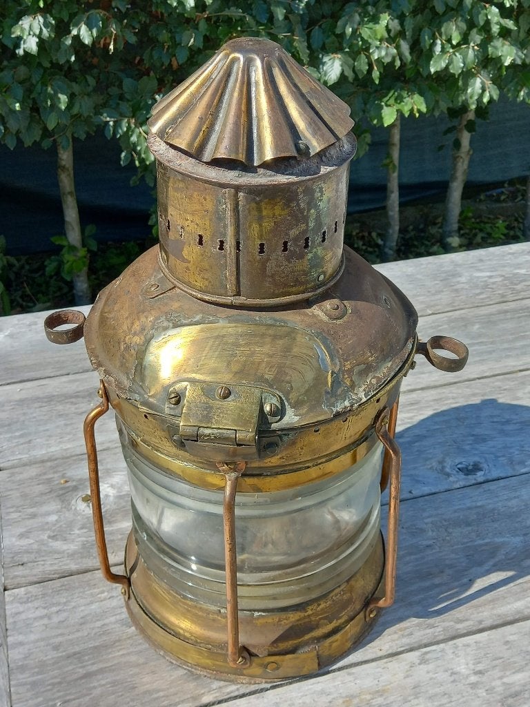 Grote antieke scheepslamp, Ophalen of Verzenden