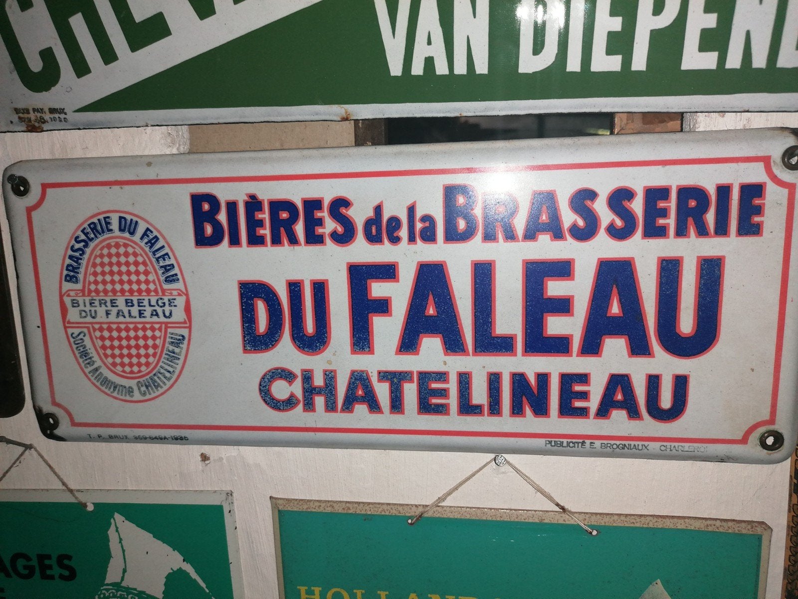 zeer oude bier reclame emaille, Ophalen of Verzenden