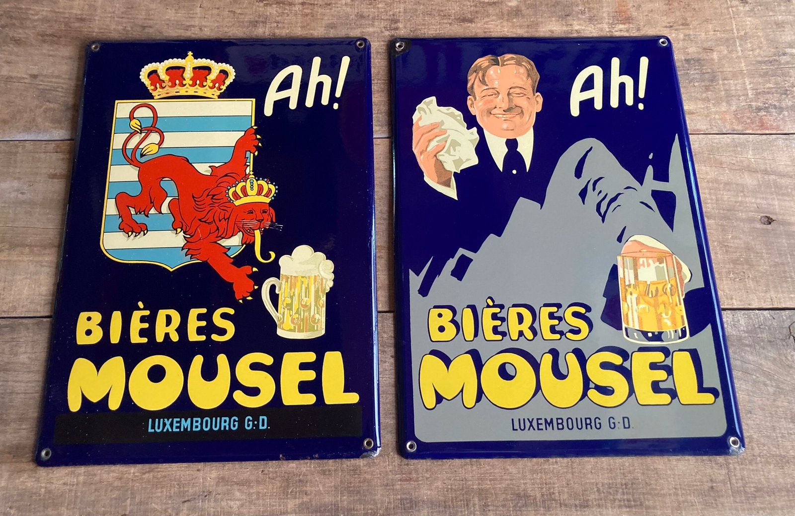 Emaille borden bieres mousel, Ophalen of Verzenden, Zo goed als nieuw