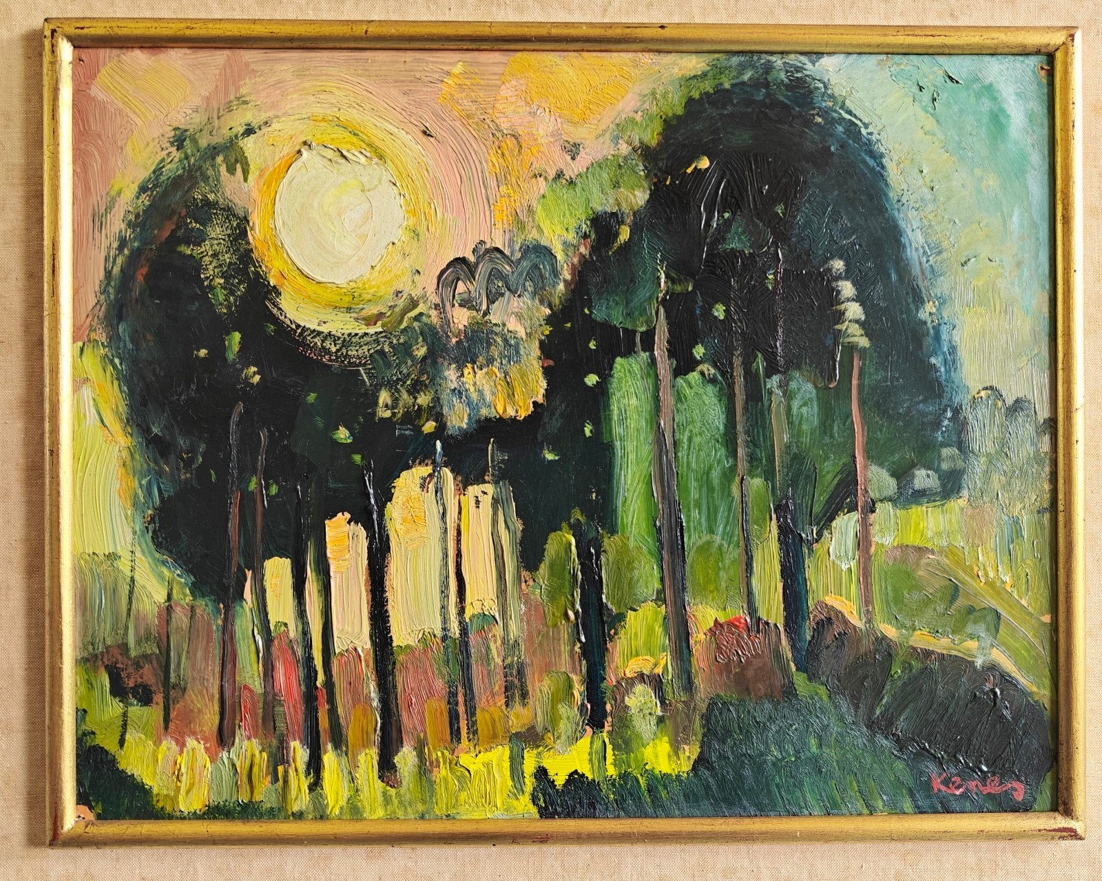 Marcel KENES (1898-1960) Landschap.
36,5cm x 26,5cm, Antiek en Kunst, Ophalen