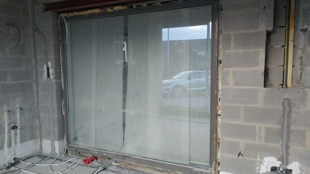 grand vitrage chassis gris quartz, Double vitrage, 160 cm ou plus, 160 cm ou plus, Fenêtre de façade ou Vitre