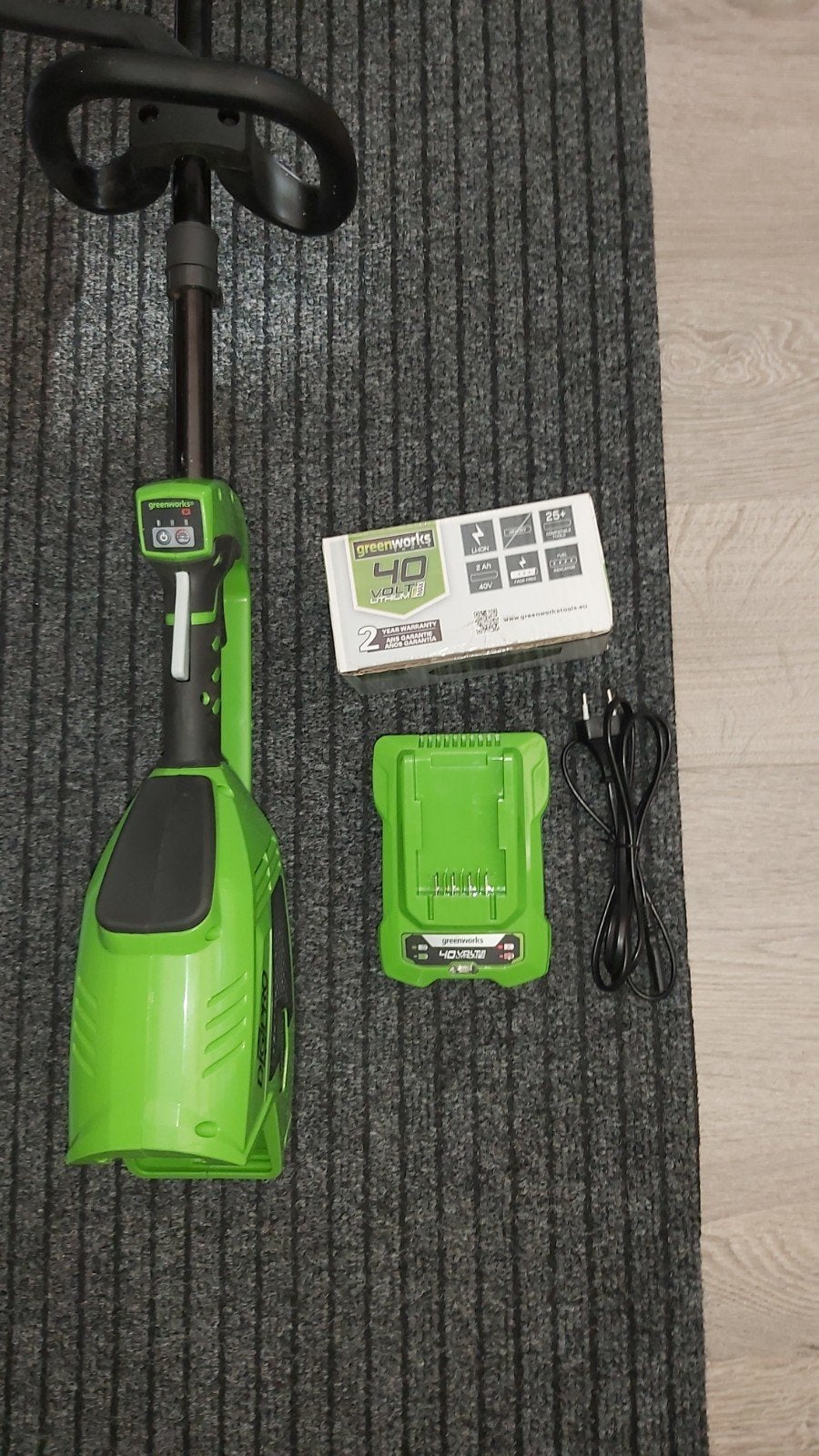 bosmaaier trimmer 40volt, Tuin en Terras, Ophalen, Accu, Zo goed als nieuw, Greenworks