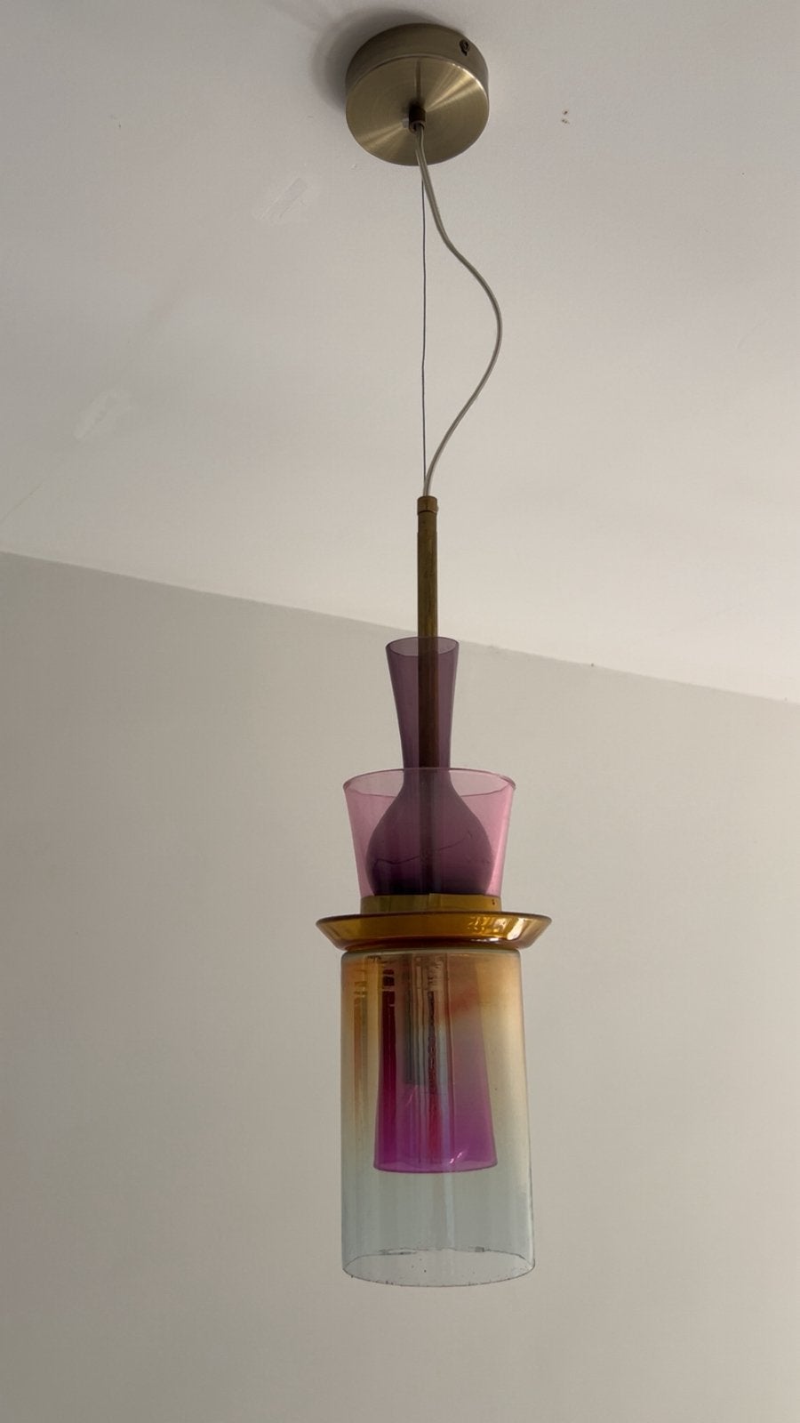 Suspension en verre teinté, Maison & Meubles, Lampes | Suspensions, Enlèvement, Comme neuf, Verre