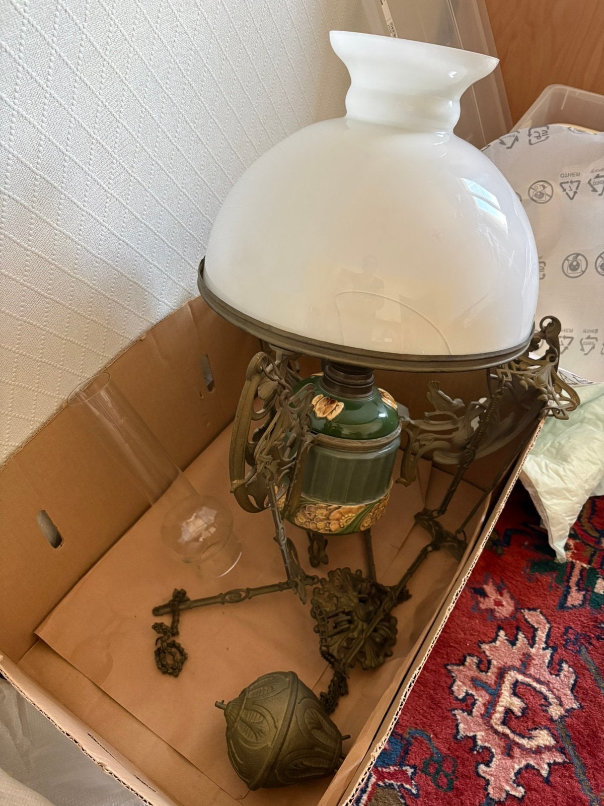 Antieke hanglamp., Antiek en Kunst, Ophalen