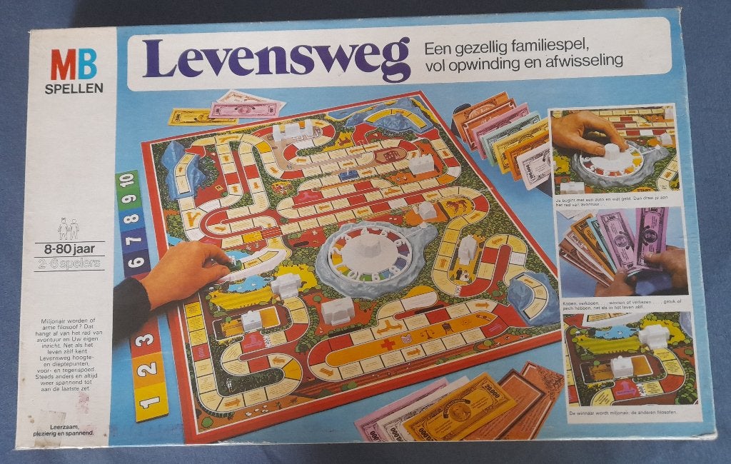 Spel: "Levensweg", Hobby en Vrije tijd, Een of twee spelers, Ophalen of Verzenden, Zo goed als nieuw, MB spelen