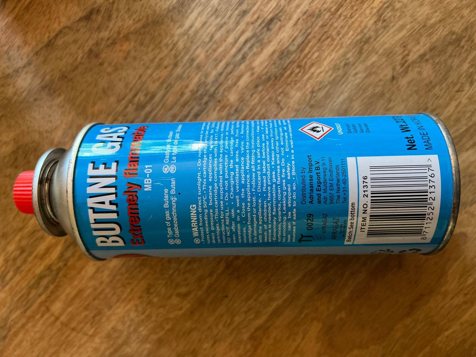 Fles butane gas, Ophalen, Zo goed als nieuw