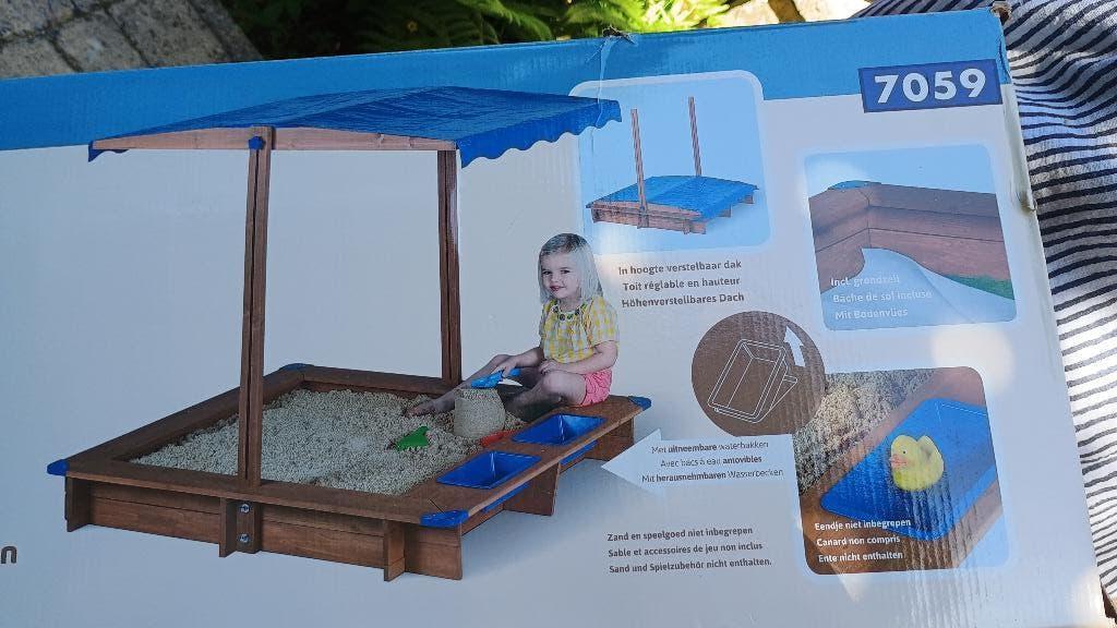 Bac à sable en bois avec toit réglable en hauteur, Enfants & Bébés, Enlèvement