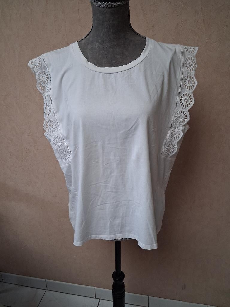 t Shirt, Kleding | Dames, T-shirts, Leo & Ugo, Wit, Maat 42/44 (L), Ophalen of Verzenden