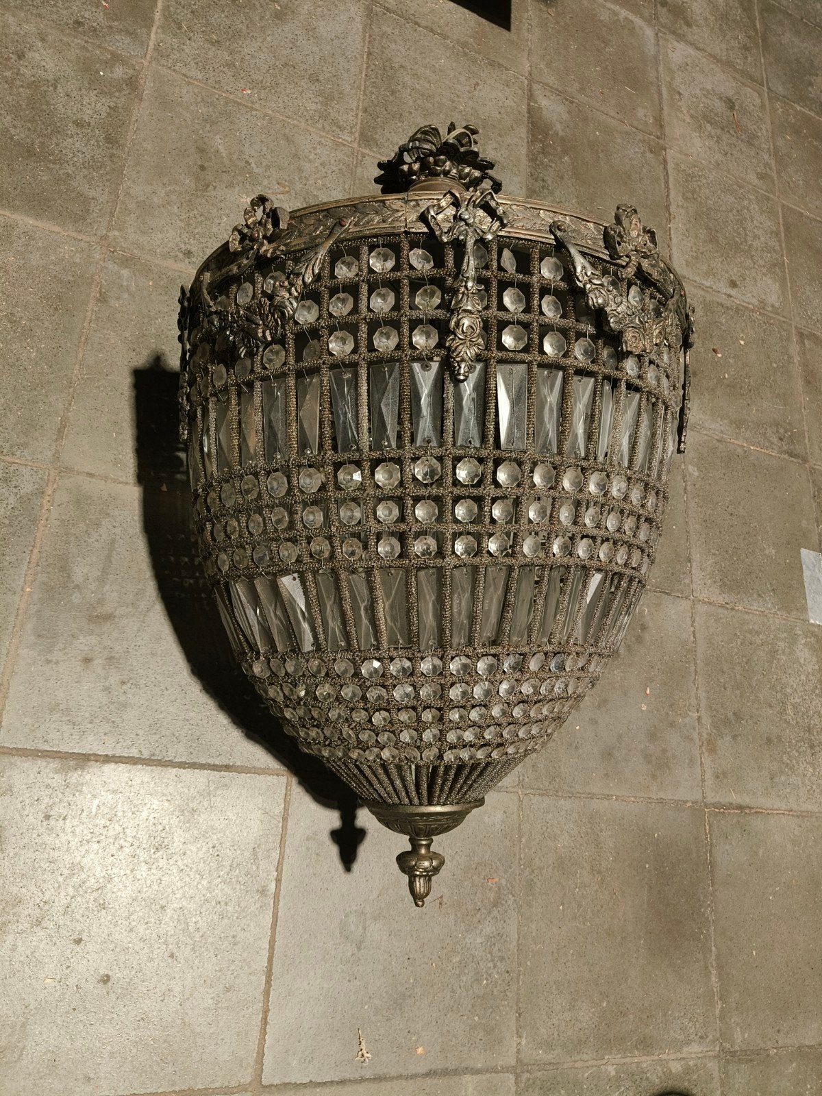 Antieke hanglamp, Enlèvement, Utilisé, Verre, E27 (grand)