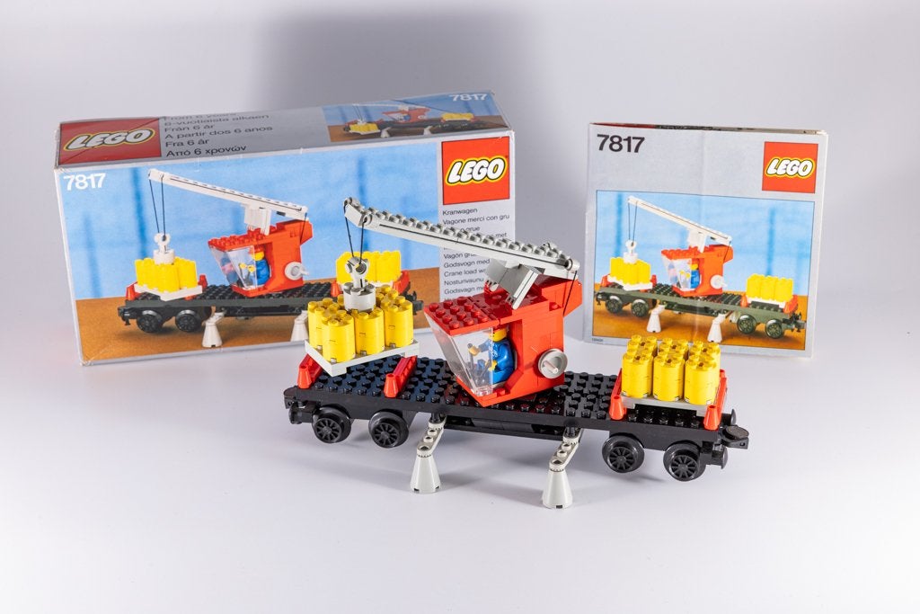 LEGO 7817 Crane Load Wagon - Train vintage - complet, Instructions incluses, Lego, Ensemble complet, Utilisé
