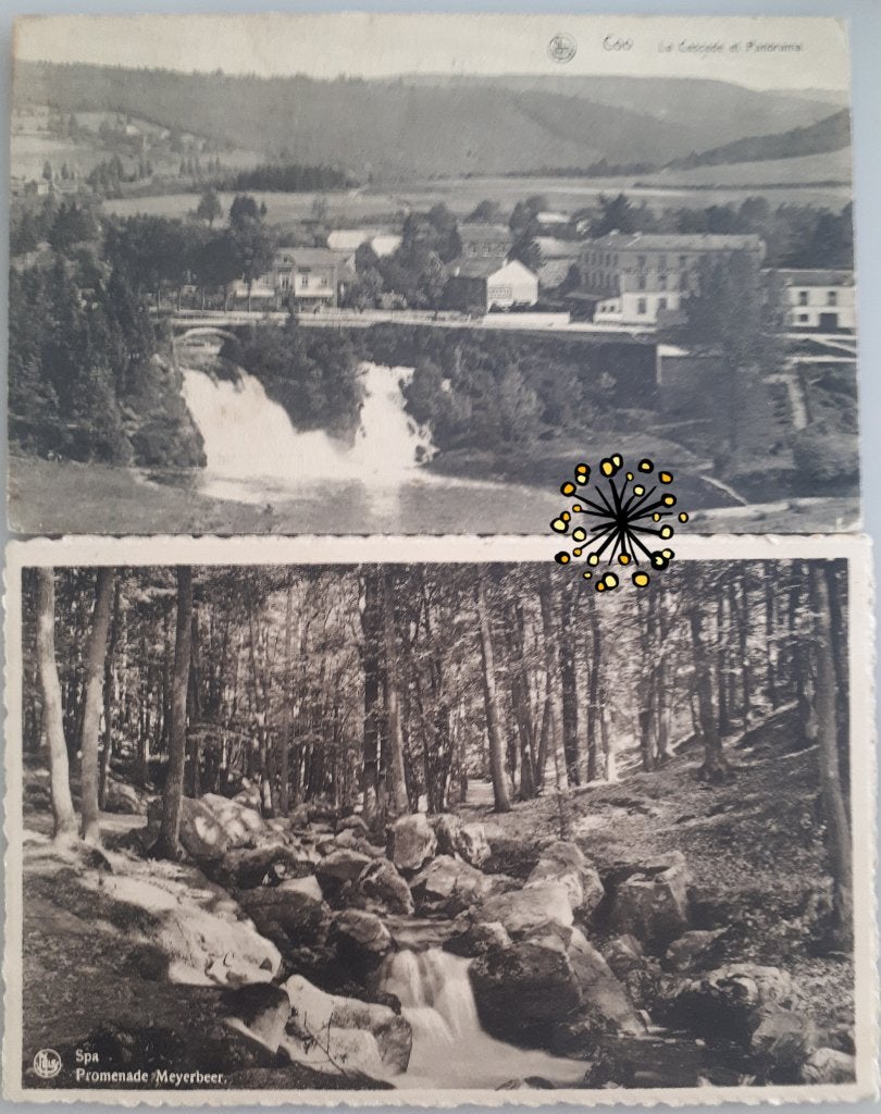 2 pièces SPA Promenade Meyerbeer 1951 et Coo Cascade Ref.E62, Enlèvement ou Envoi, 1940 à 1960, Affranchie, Liège