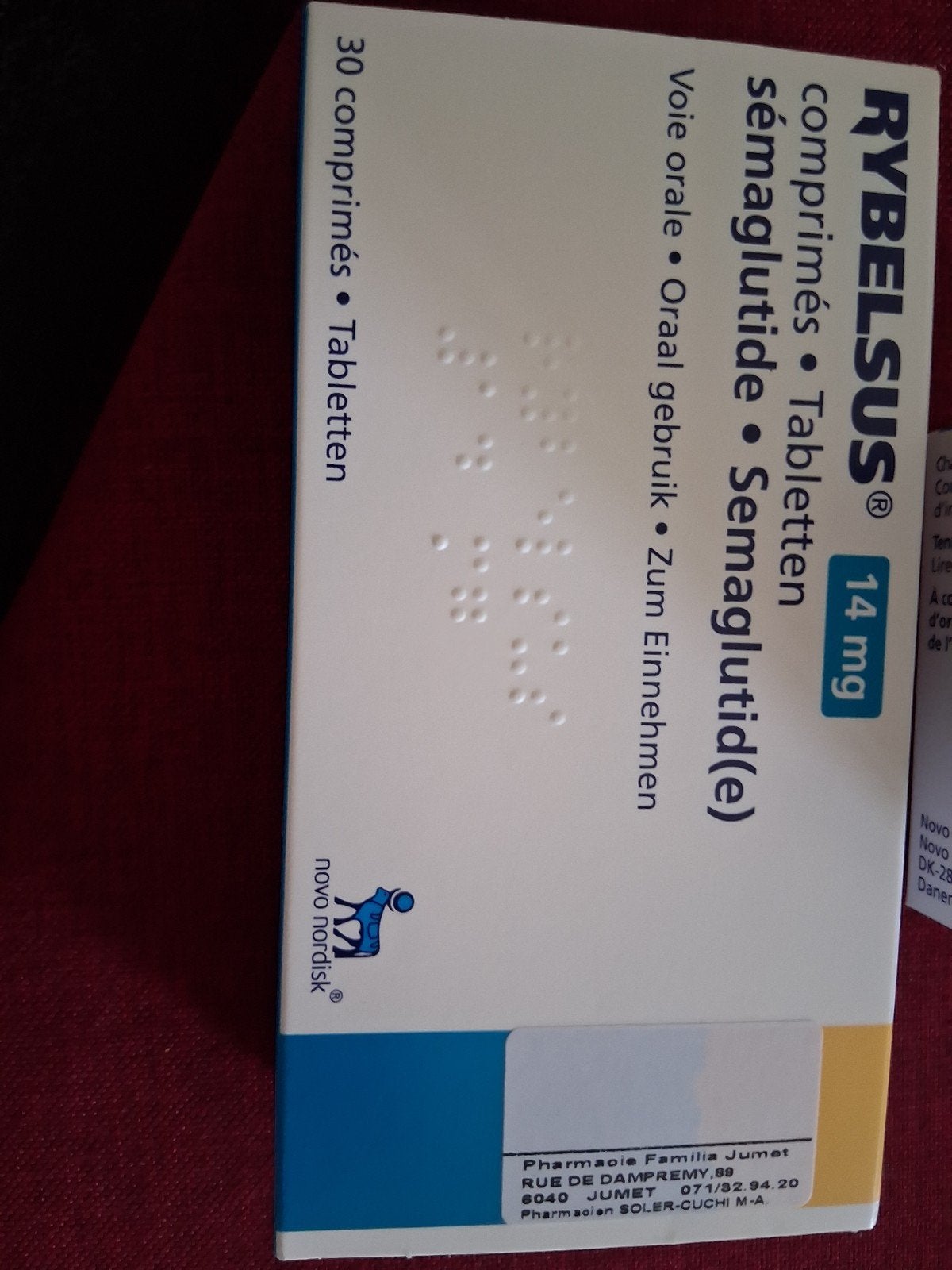 rybelsius 14mg neufs, Enlèvement