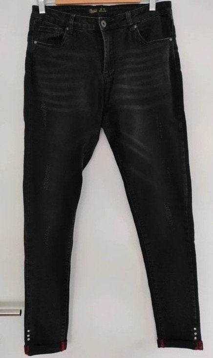 Mooie dames jeans Toxik met hoge taille. Skinny, maat: 40, Kleding | Dames, Maat 38/40 (M), Zwart, Toxik, Ophalen of Verzenden