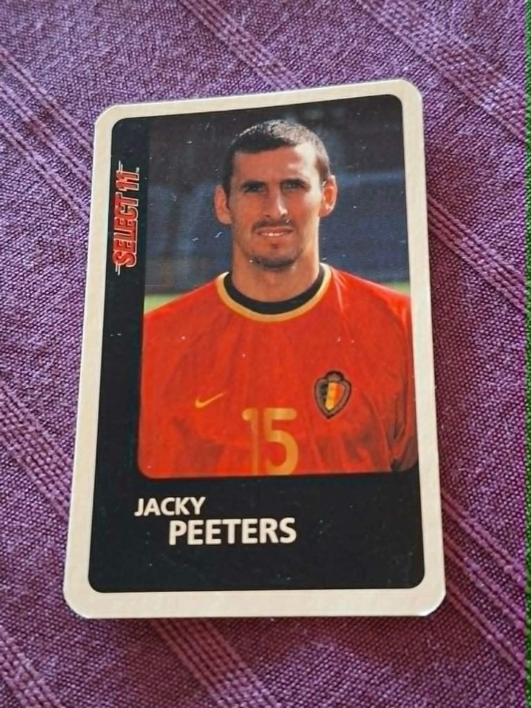Voetbalkaart : Jacky Peeters / Rode Duivels, Ophalen of Verzenden, Zo goed als nieuw, Spelerskaart