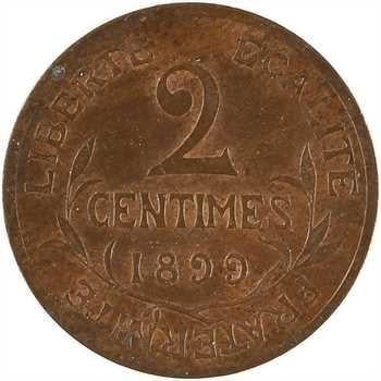 Derde Franse Republiek, 2 centimes  1899 Parijs, Ophalen, Frankrijk, Losse munt