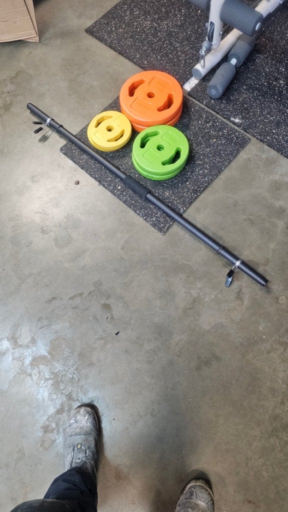 Barbell sets incl. halterschijven, Sport en Fitness, Fitnessmaterialen, Ophalen, Zo goed als nieuw, Armen, Halterset