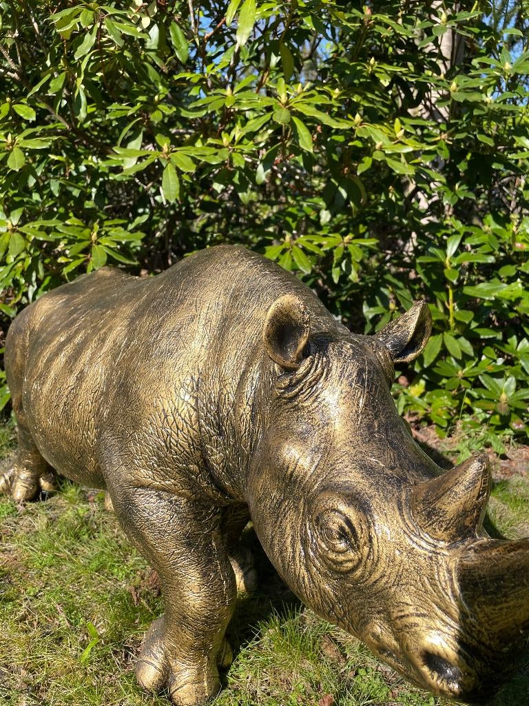 Beeld Neushoorn, dierentuin, gazon, tuin 100 cm, Ophalen, Nieuw, Kunststof, Dierenbeeld