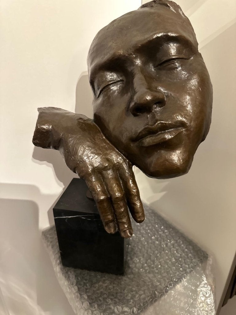 Bronzen beeld, Ophalen, 50 - 100 cm, Beeld, Bruin