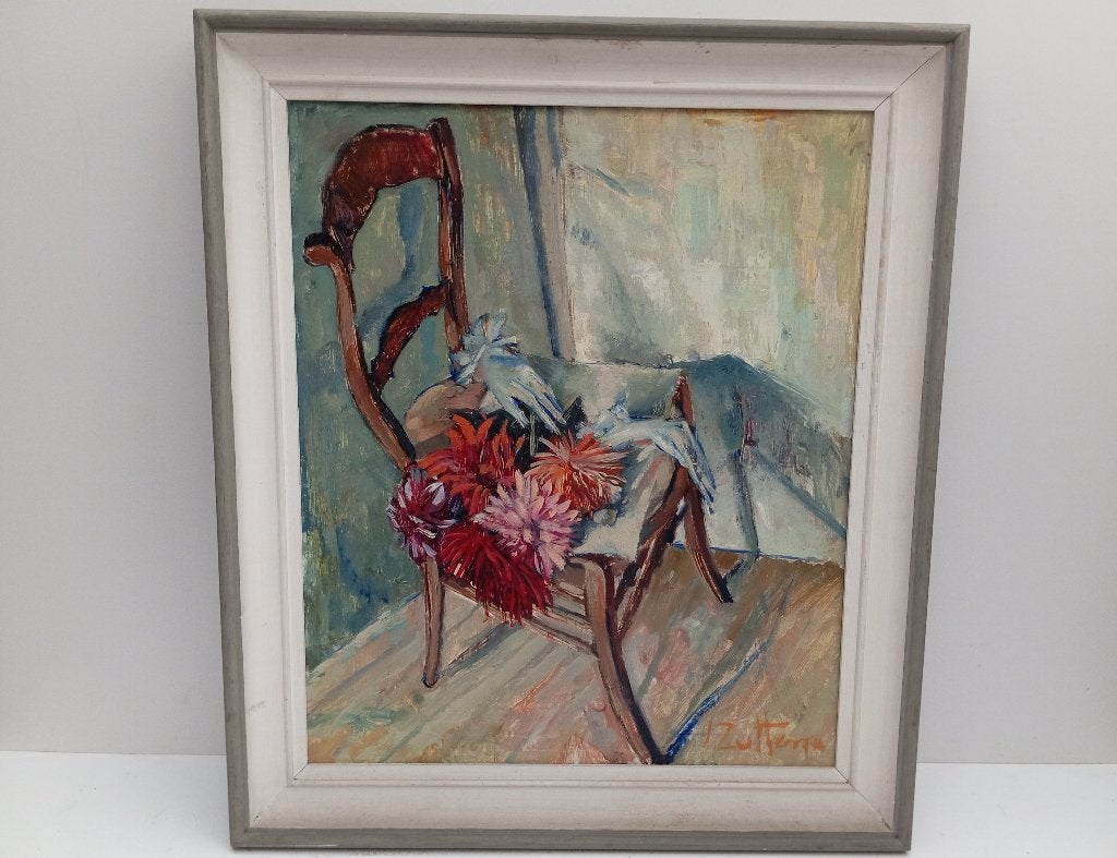 PEINTURE D'ISABELLE ZUTTER, Enlèvement ou Envoi, Toile, Fleurs, Signé