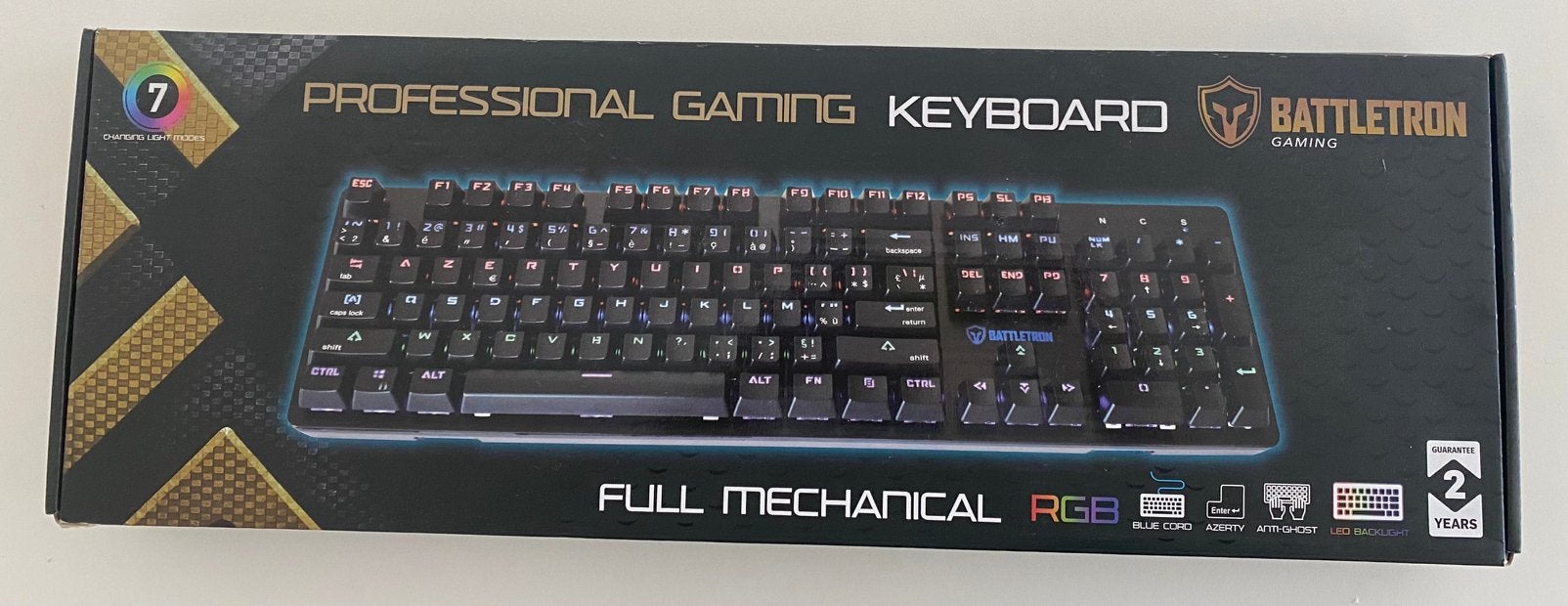 Battletron RGB Gaming Toetsenbord RGB-verlichting, Enlèvement, Comme neuf