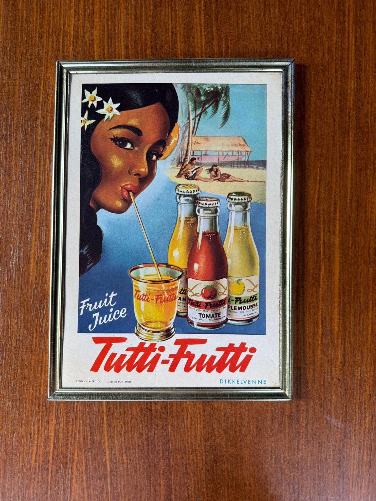 Mooi reclamebord Tutti-Frutti Fruitsap, Verzamelen, Ophalen of Verzenden, Zo goed als nieuw, Reclamebord