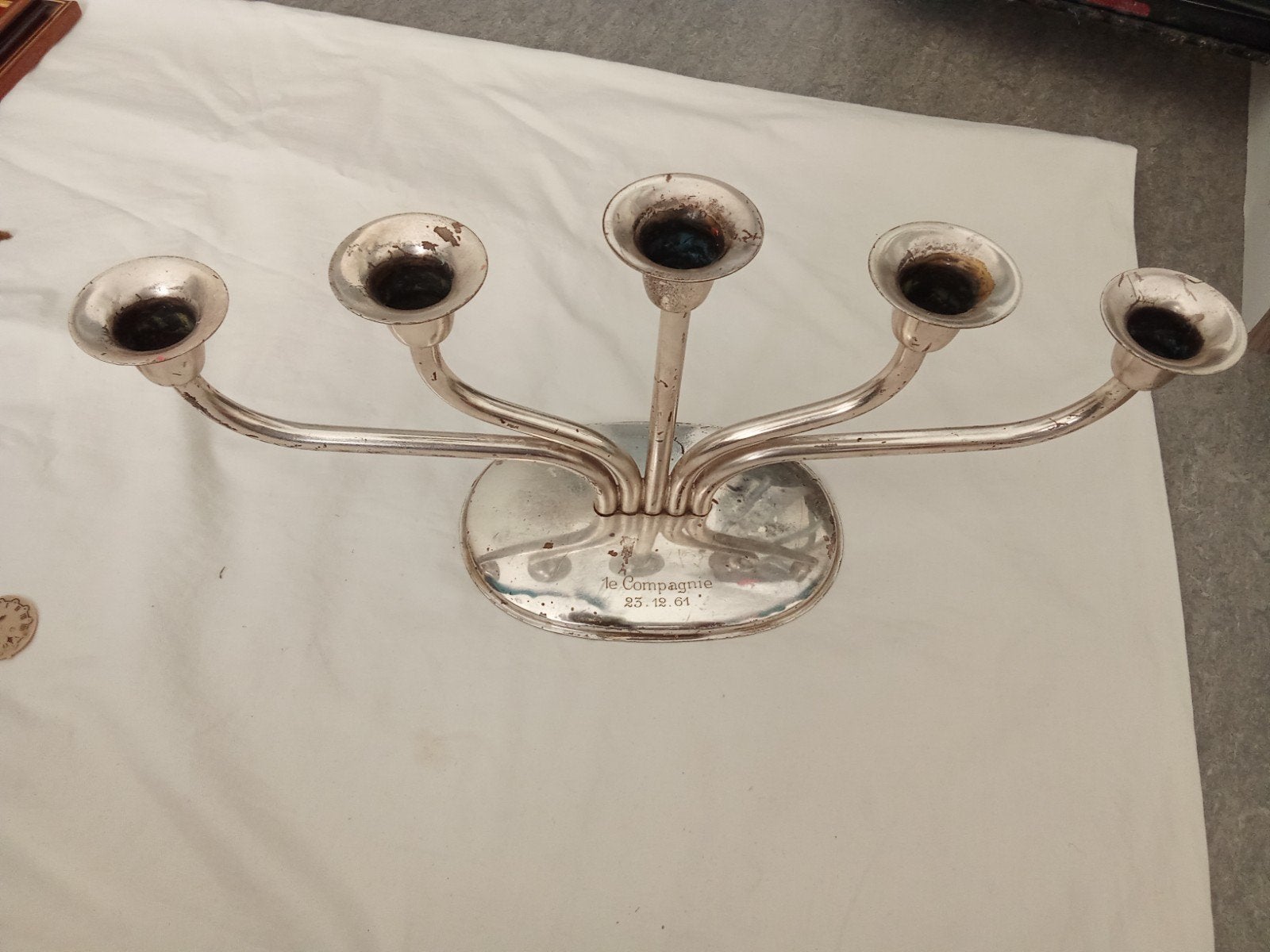 Verzilverde kandelaar voor schoolprijzen en -geschenken, Ophalen of Verzenden, Zilver