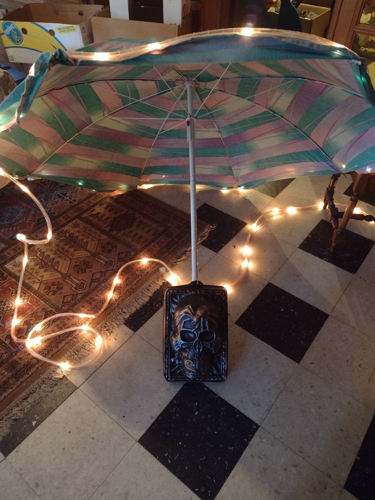 Halloween verlichting parasol, Hobby en Vrije tijd, Ophalen, Gebruikt, Versiering