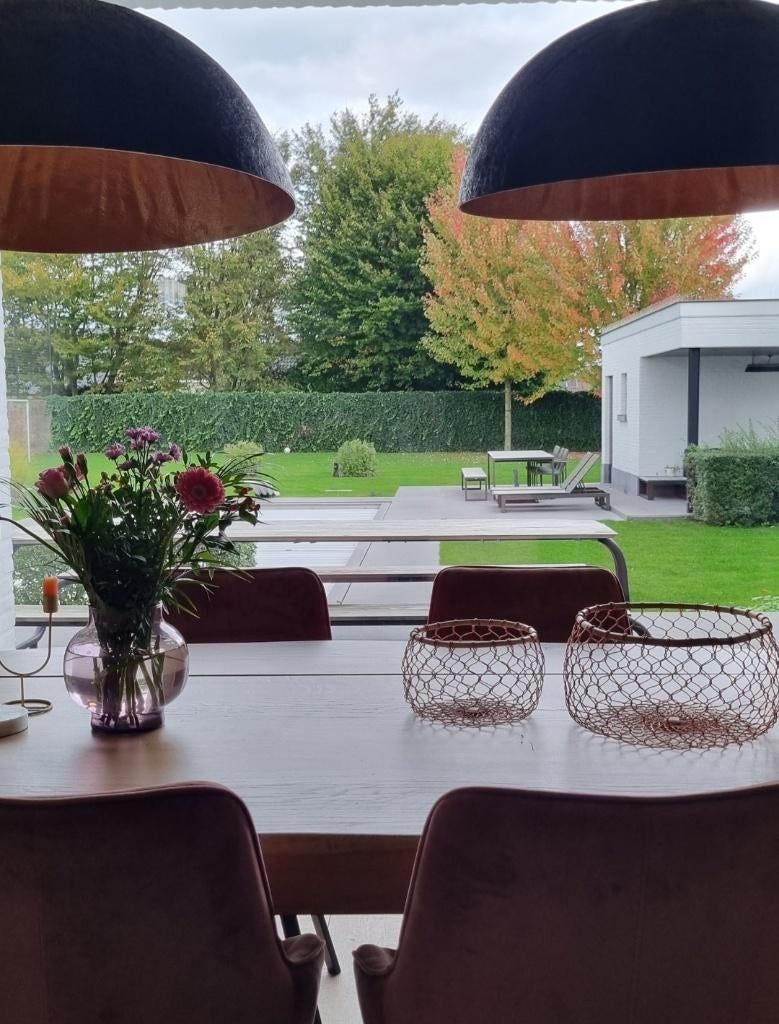 tafel, Huis en Inrichting, Tafels | Eettafels, Ophalen, 100 tot 150 cm, Eikenhout, Zo goed als nieuw