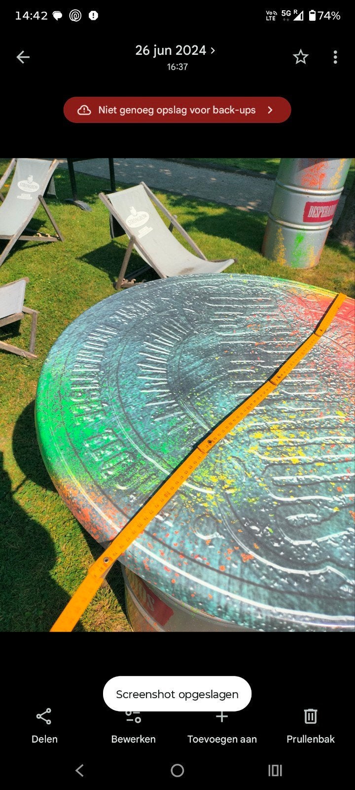desperados statafel, Tuin en Terras, Ophalen
