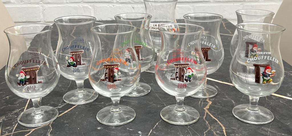 Glazen chouffeleir collectie ( la chouffe ), Collections, Enlèvement, Comme neuf, Verre à bière