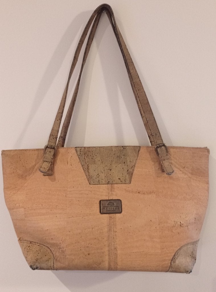 Sac en liège avec détails contrastés – fabriqué au Portugal, Envoi, Utilisé, Beige, Sac à main