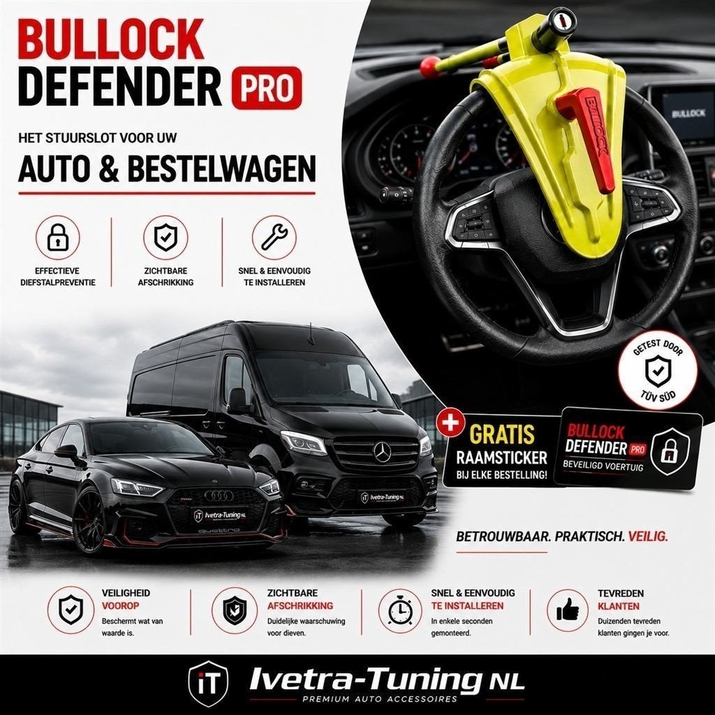 Stuurslot Auto | Stuurslot Bestelwagen | Bullock Defender, Auto diversen, Anti-diefstal, Ophalen of Verzenden, Nieuw