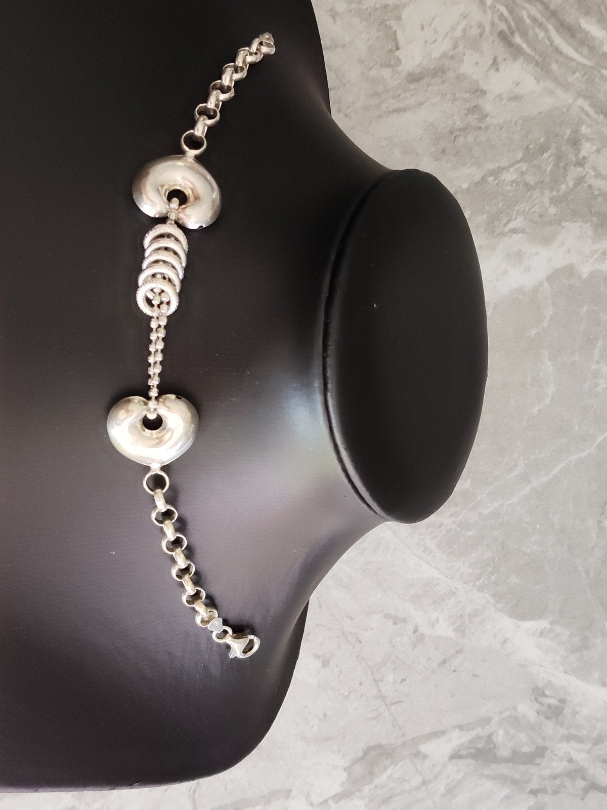 Gourmette argent poinçonné. longueur 20 cm., Bijoux, Sacs & Beauté, Enlèvement ou Envoi, Argent
