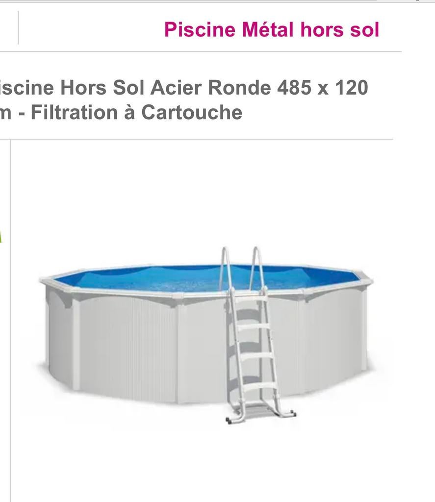 Piscine hors sol blanche, 300 cm ou plus, Rond, Enlèvement, Utilisé